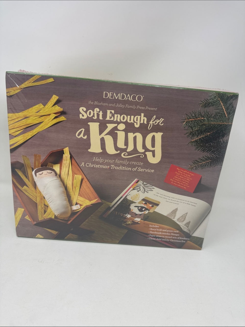 DEMDACO SOFT ENOUGH FOR A KING CHRISTMAS EVE JESUS MANGER BOOK CARD